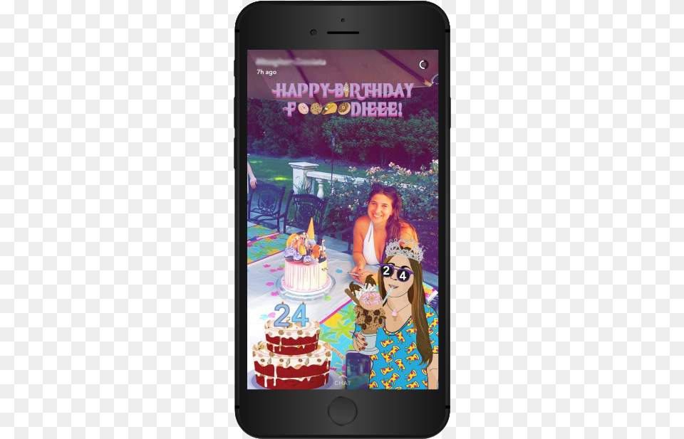 Foooodieee Birthday Filter Smartphone, Person, People, Birthday Cake, Cake Free Png Download