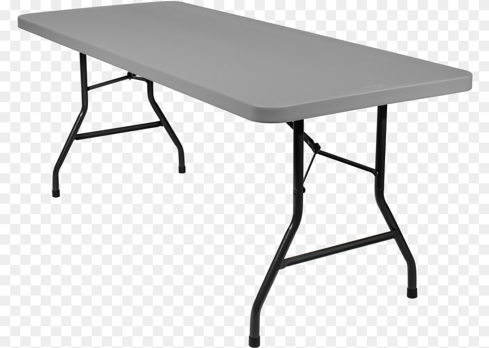Foot Banquet Plastic Blow Mold Folding Table Grey Half Folding Table, Desk, Dining Table, Furniture Free Transparent Png
