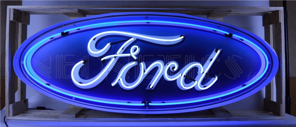 Foot Ford Oval Neon Sign Ford Transit Collins School Bus, Light Free Transparent Png