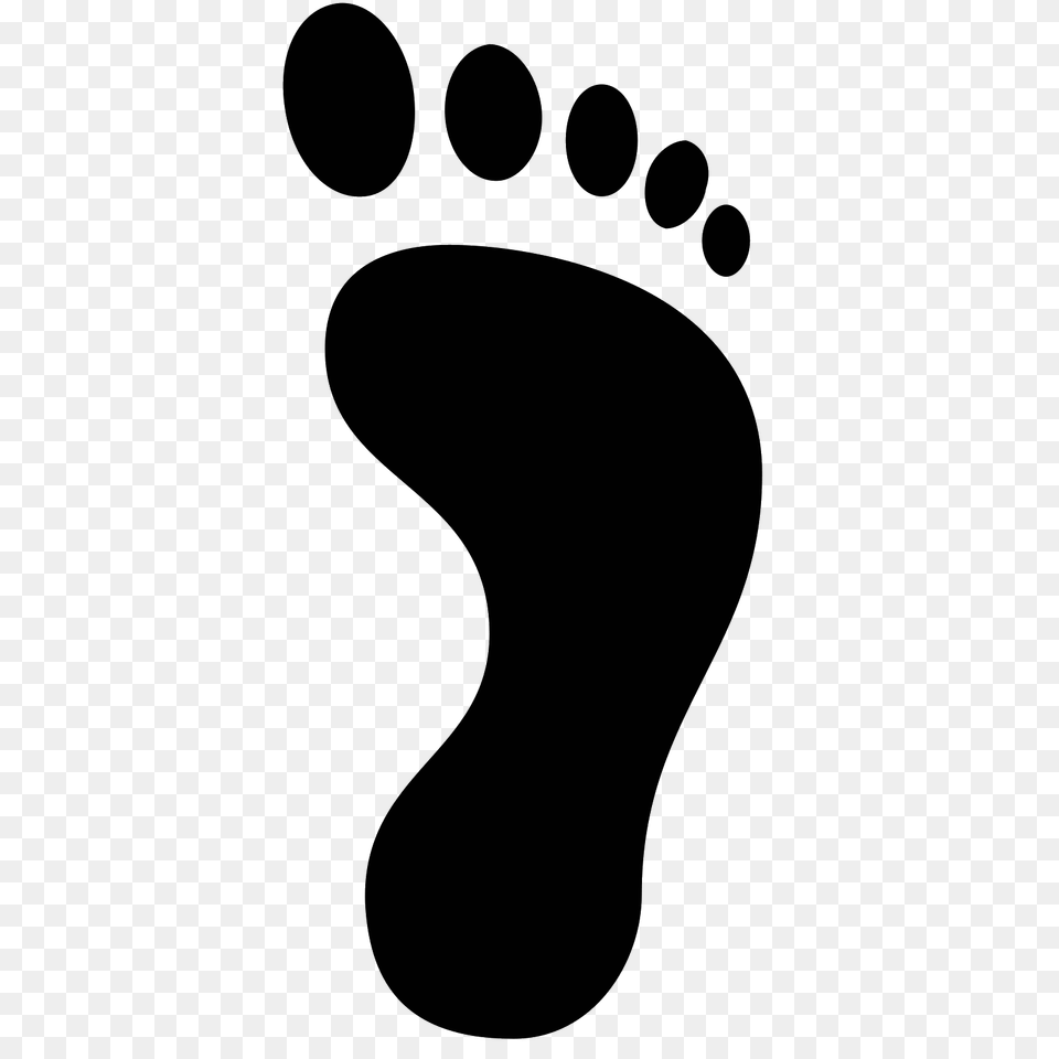 Foot Icon, Gray Free Png Download