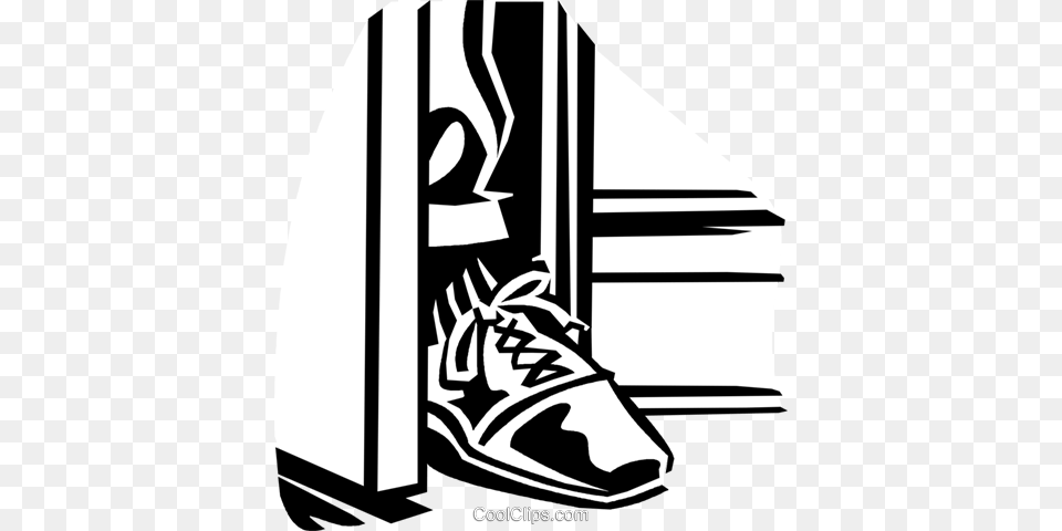 Foot In The Door Royalty Free Vector Clip Art Illustration Fu In Der Tr, Clothing, Footwear, Shoe, Sneaker Png Image