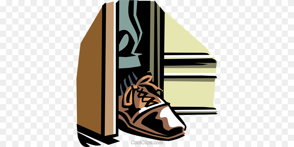 Foot In The Door Royalty Vector Clip Art Illustration, Clothing, Footwear, Shoe, Sneaker Png Image