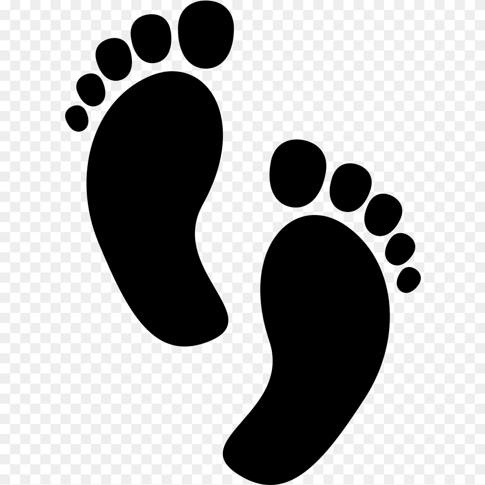 Foot Infant Clip Art Baby Footprints Clipart, Gray Png