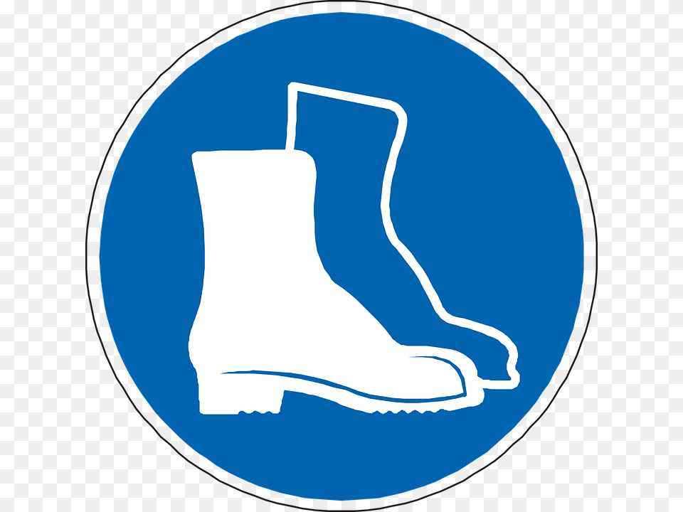 Foot Protection Boots Blue Sign Symbol Icon Equipement De Protection Individuelle Chaussures, Clothing, Footwear, Shoe, Boot Png