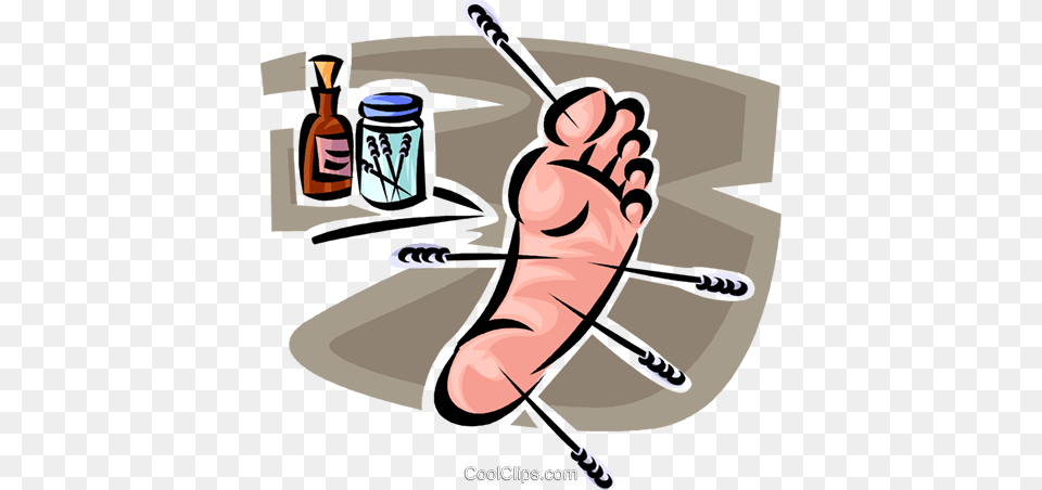Foot With Acupuncture Needles In It Royalty Free Vector Clip Art, Body Part, Hand, Person, People Png Image
