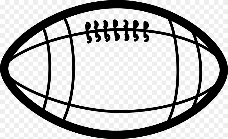 Football Ball Clipart Black And White, Gray Free Png