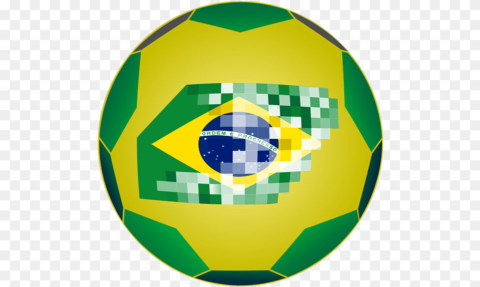 Football Ball With Brazil Flag Spiral Notebook Circle, Soccer, Soccer Ball, Sphere, Sport Free Png Download