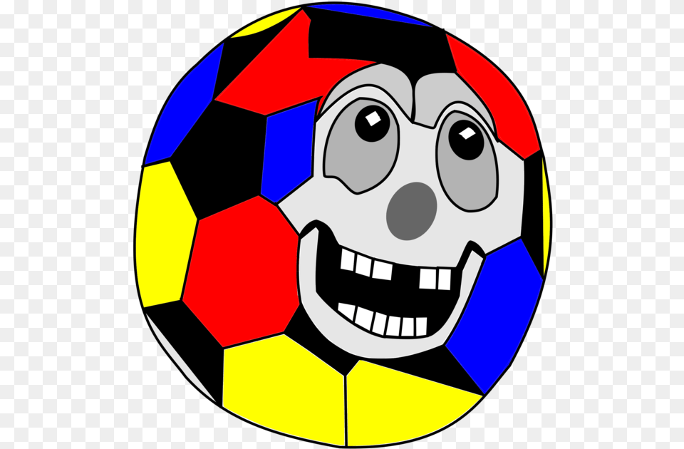 Football Beach Ball Golf Balls Cafepress Cartoon Soccer Ball Face Tile Coaster, Soccer Ball, Sport Free Png Download