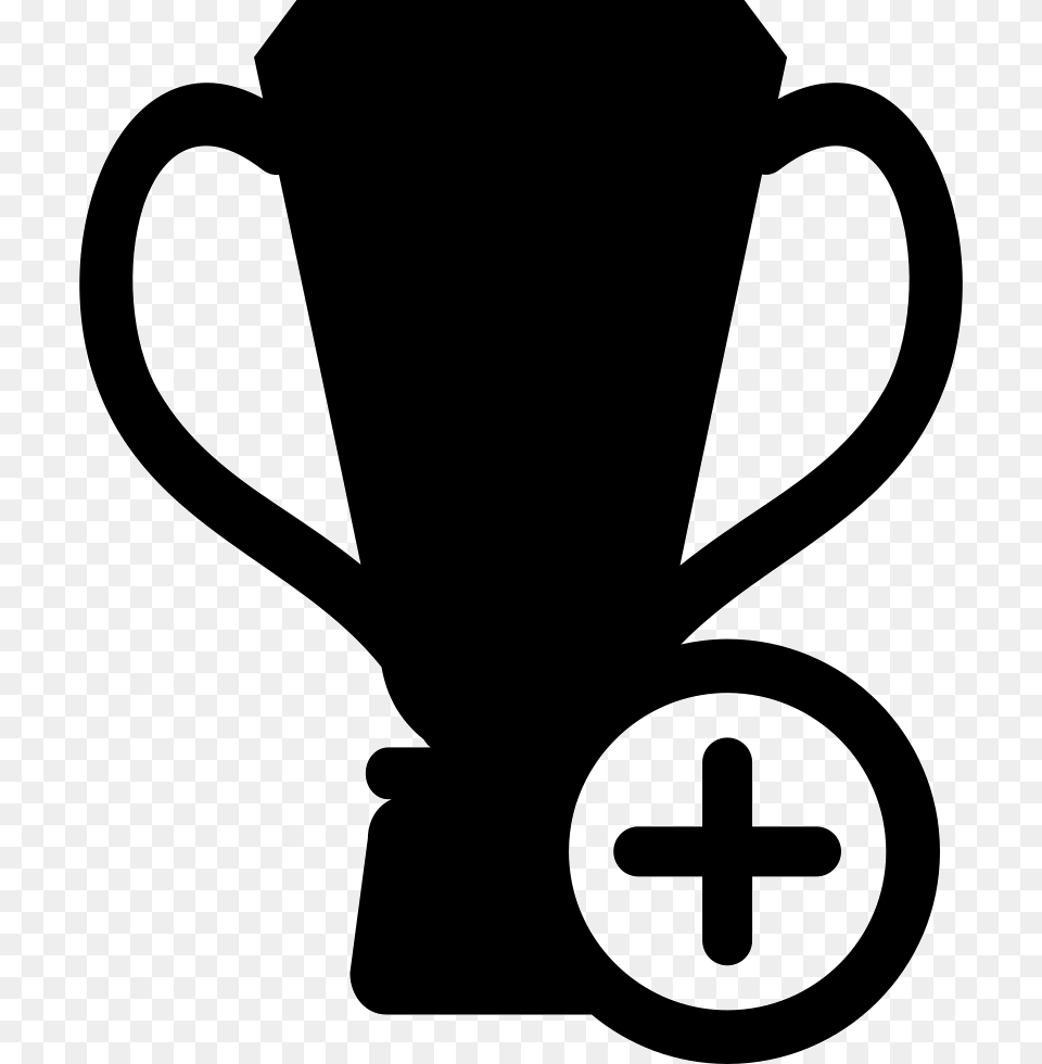 Football Championship Award With Plus Sign Copa De Futbol Blanco Y Negro, Trophy, Smoke Pipe Free Png Download