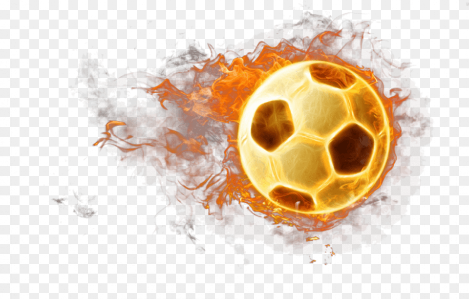 Football Gold Goldenfootball Footballfire Fireball Fire Transparent Background Soccer Ball, Pattern, Sphere, Accessories, Bonfire Free Png Download