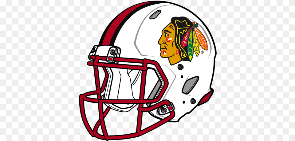 Football Helmet Image Fathead Chicago Blackhawks Logo Chicago Blackhawks, American Football, Person, Playing American Football, Sport Free Png