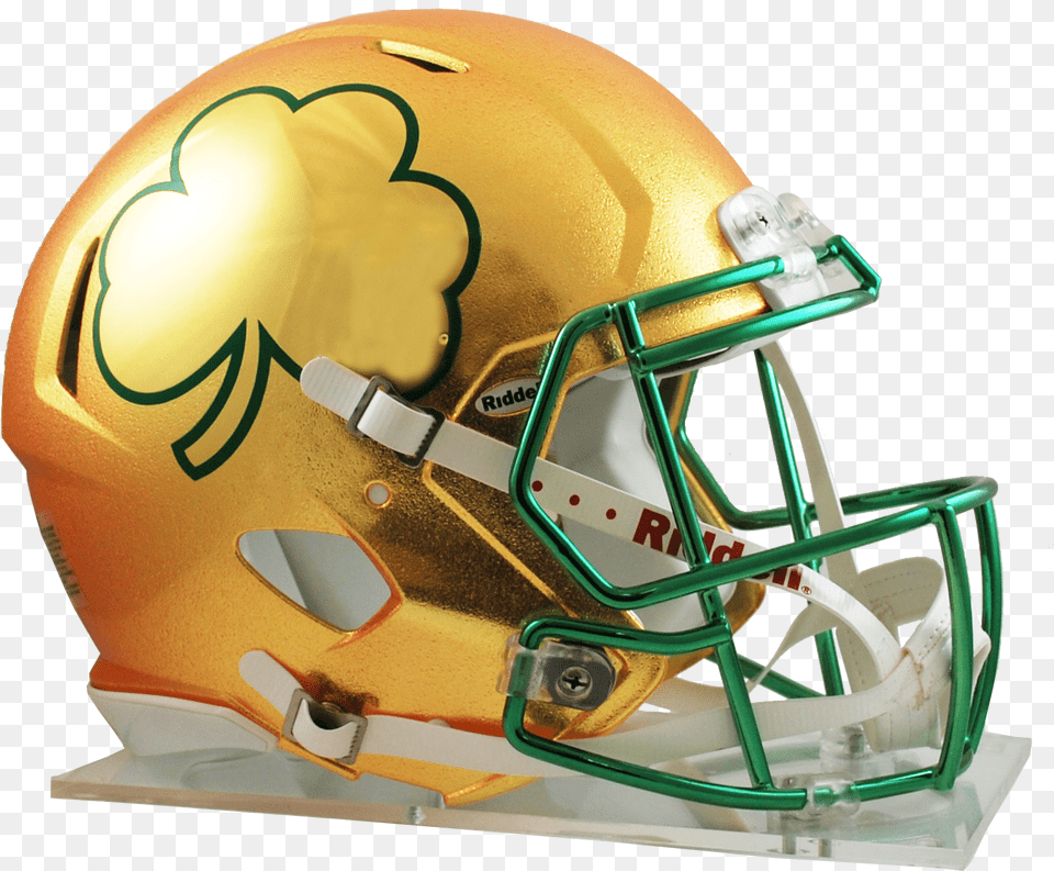 Football Helmets Notre Dame Shamrock Helmet, American Football, Football Helmet, Sport, Person Free Png Download