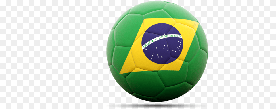 Football Icon Illustration Of Flag Brazil Brazil Flag With Football, Ball, Soccer, Soccer Ball, Sport Free Png Download