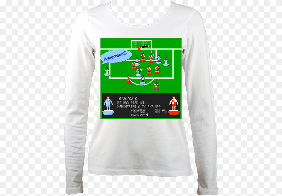 Football Iconic Moment Sergio Aguero Manchester C Sweatshirt, Clothing, Long Sleeve, Sleeve, T-shirt Png Image