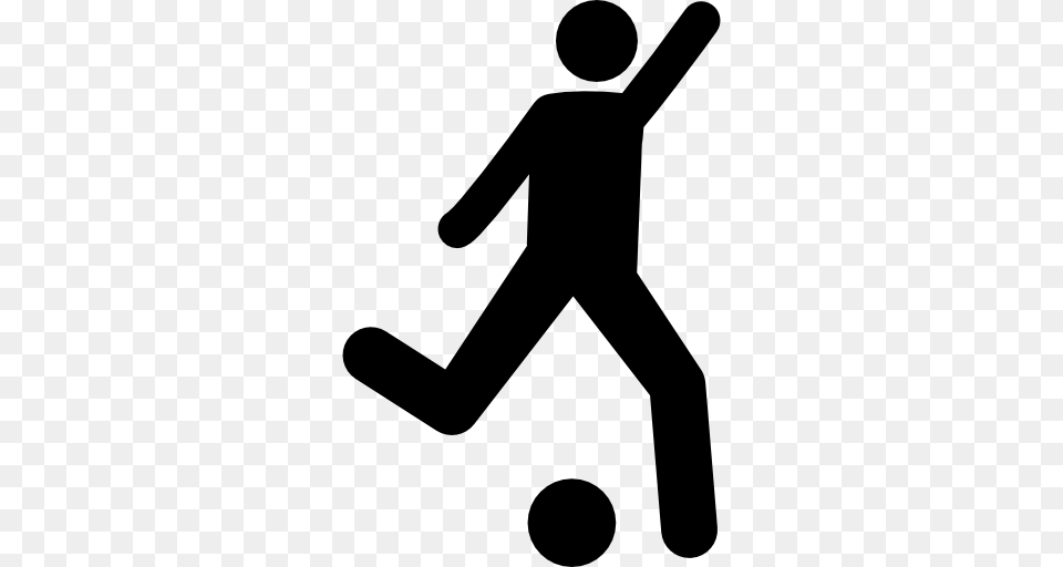 Football Player Attempting To Kick Ball, Silhouette, Person Free Png