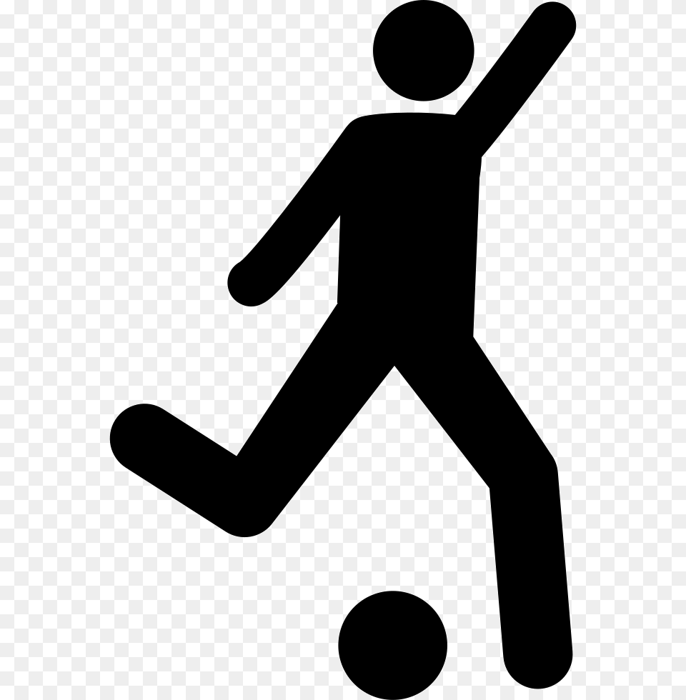 Football Player Attempting To Kick Ball Icon Download, Silhouette, Smoke Pipe Free Transparent Png