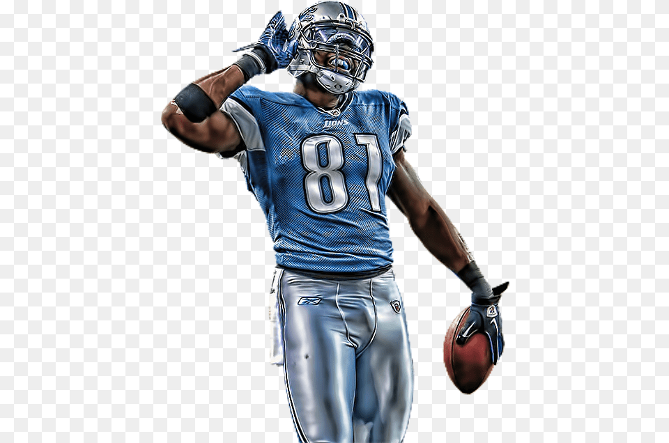 Football Player Clipart Hq Free Detroit Lions Players, Helmet, American Football, Person, Playing American Football Png Image