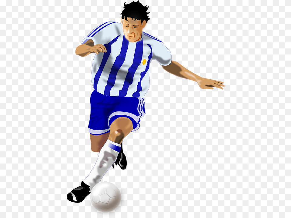 Football Player Clipart Soccer Player Animated, Person, Sphere, Soccer Ball, Ball Free Png