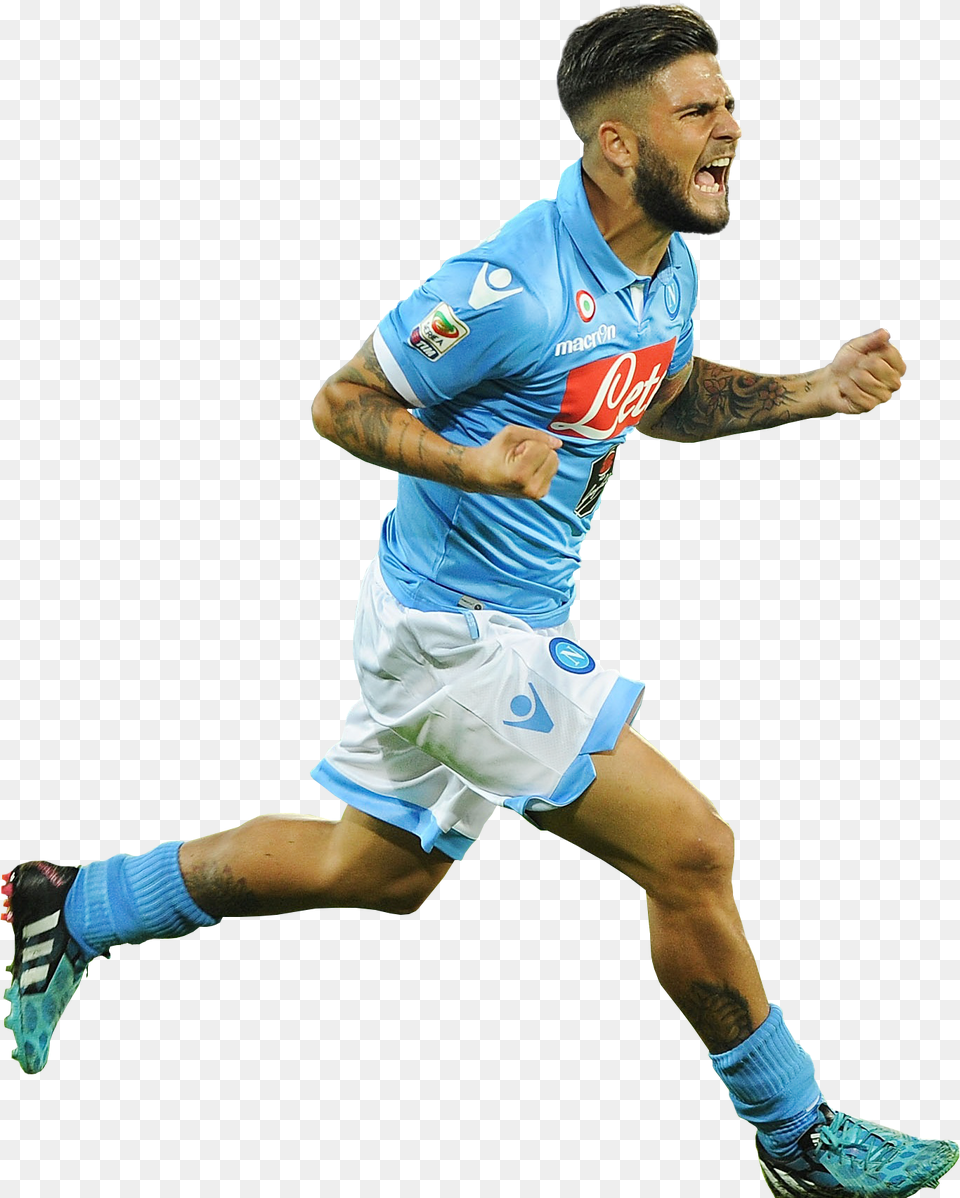 Football Player Insigne Render, Clothing, Shorts, Adult, Shoe Png Image