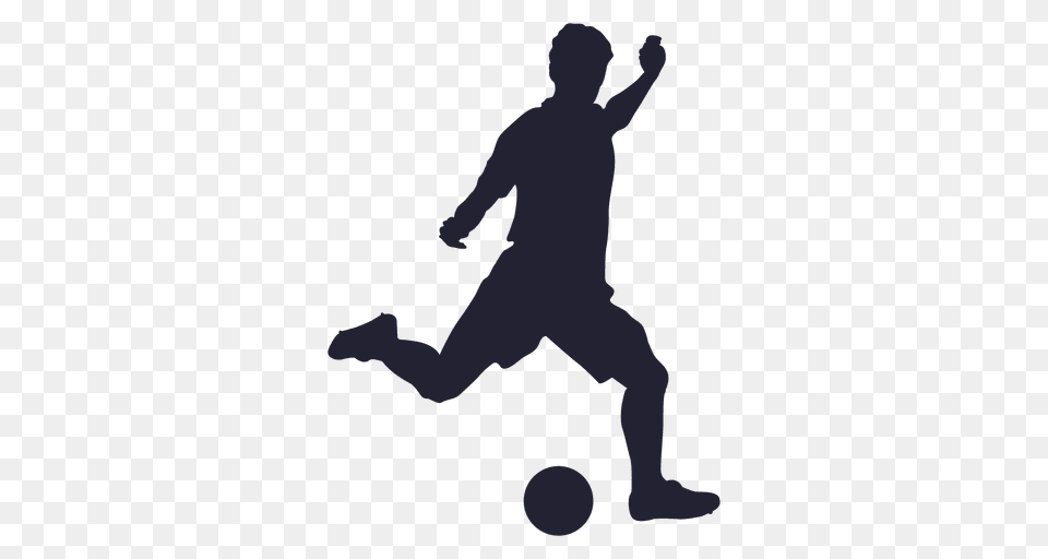 Football Player Kicking Silhouette, Person, Head Free Png Download