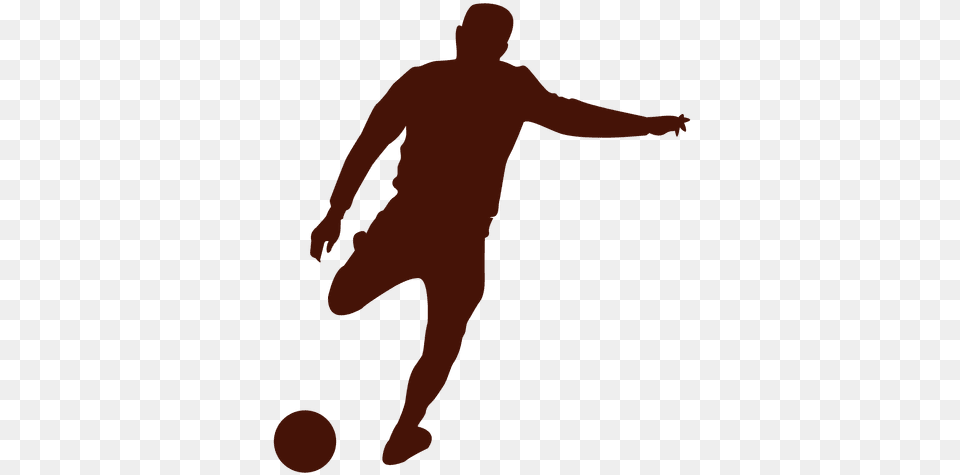 Football Player Kicking The Ball Silhouette Transparent Silueta Jugador De Futbol, Adult, Male, Man, Person Png Image