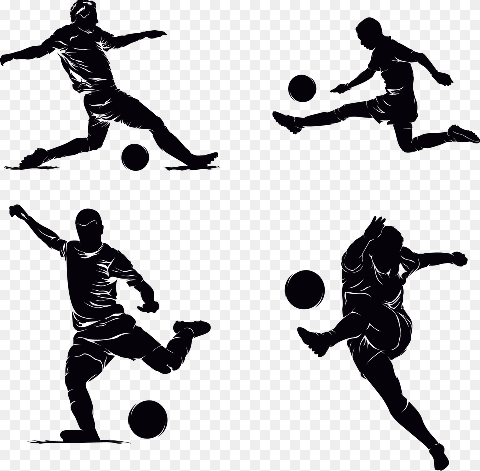 Football Player Logo Vector Graphics, Silhouette, Adult, Stencil, Person Png Image