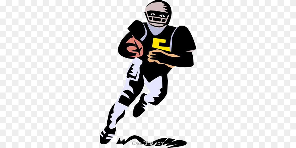 Football Player Royalty Vector Clip Art Illustration, People, Person, Helmet, American Football Free Transparent Png