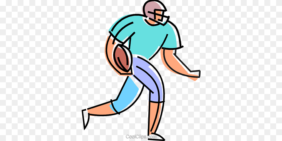 Football Player Running The Ball Royalty Vector Clip Art, People, Person, American Football, Playing American Football Free Png Download