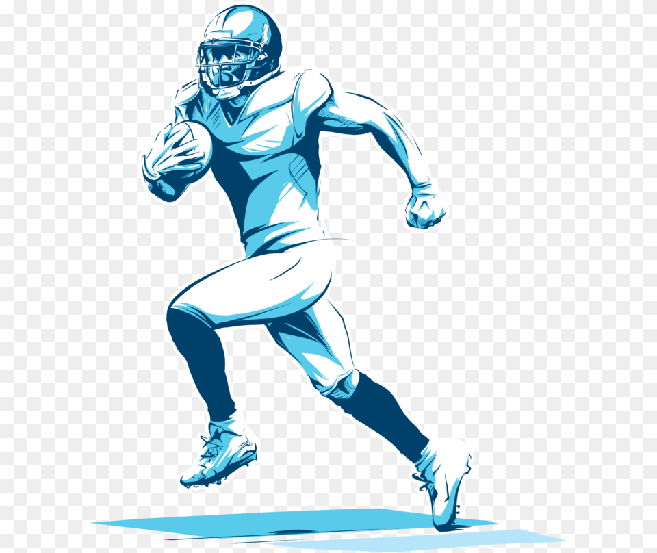 Football Player Running With Ball, Helmet, Person, Man, Male Free Png
