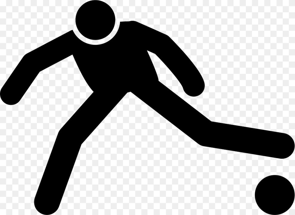 Football Player Running With The Ball Icon, Silhouette, Stencil, Kicking, Person Free Transparent Png