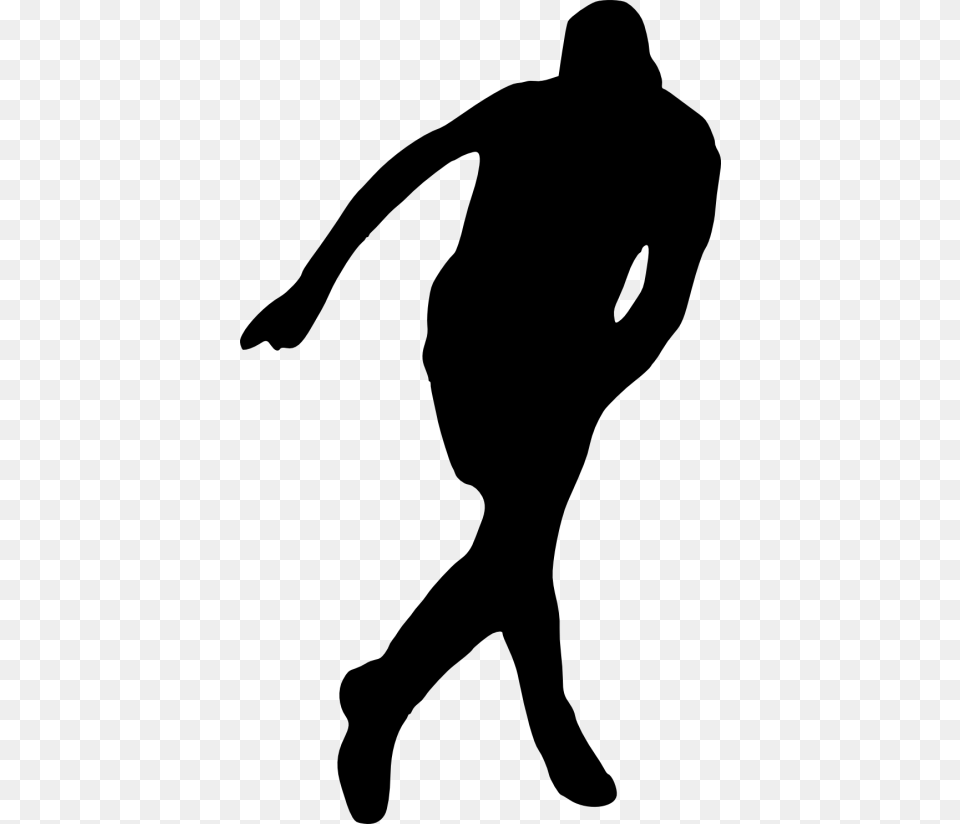 Football Player Silhouette, Gray Free Png Download