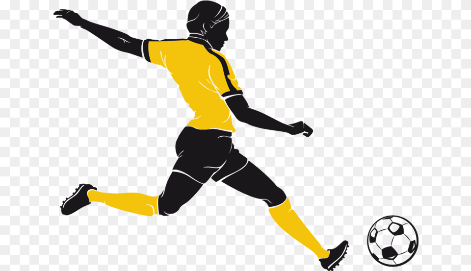 Football Player Silhouette Black Soccer Player, Adult, Male, Man, Person Png Image