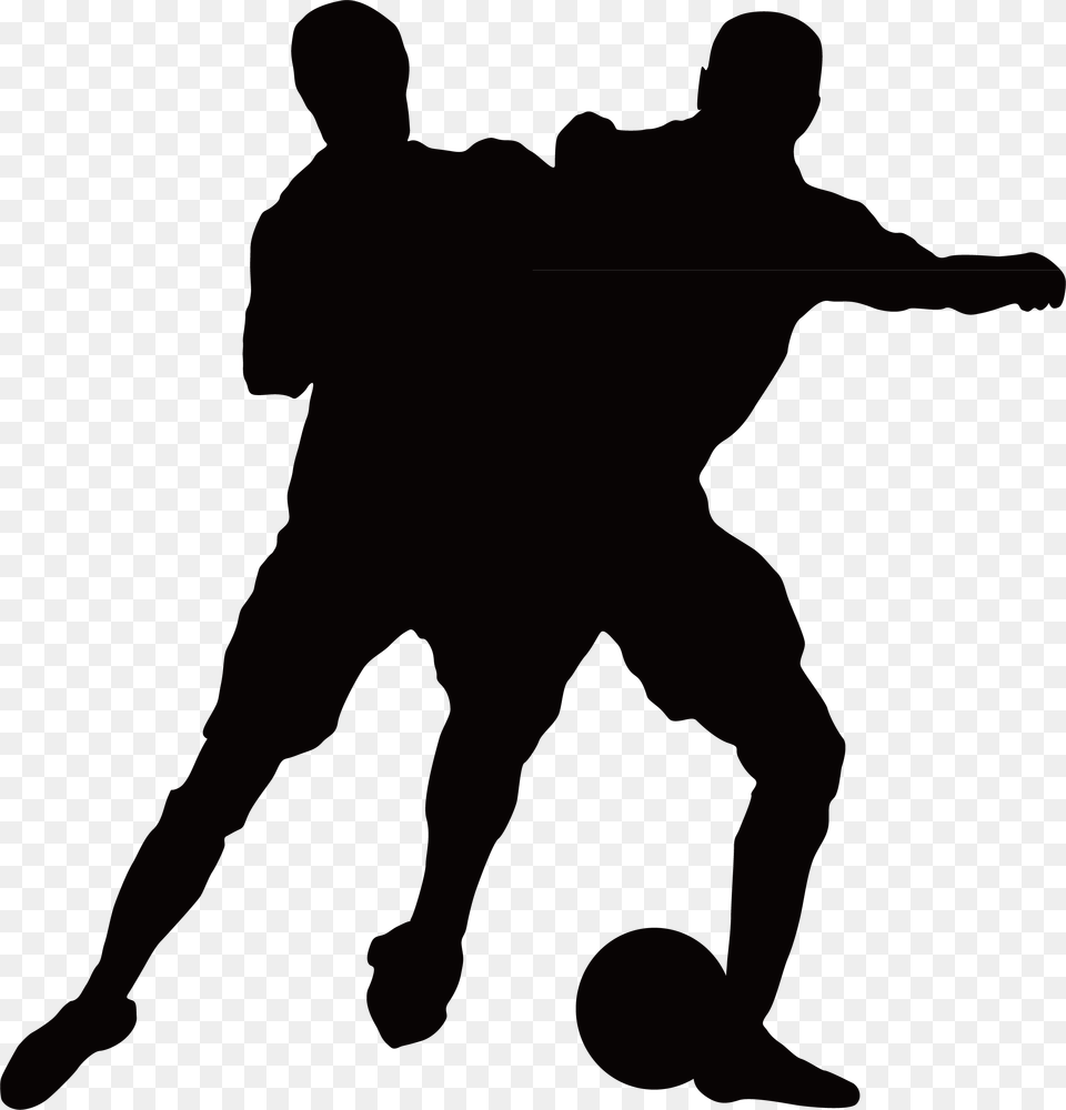 Football Player Silhouette Clipart Image Football Player Soccer Silhouette Tackle, Adult, Person, Man, Male Free Transparent Png