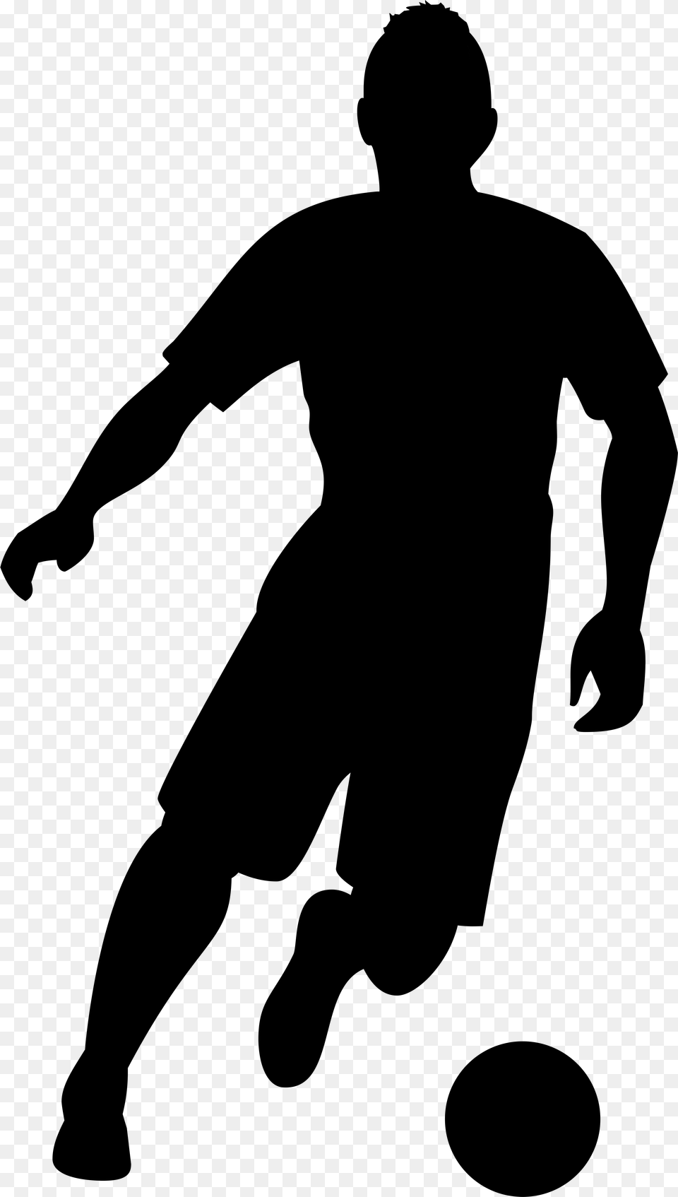 Football Player Silhouette Transparent Football Player Clipart, Gray Png