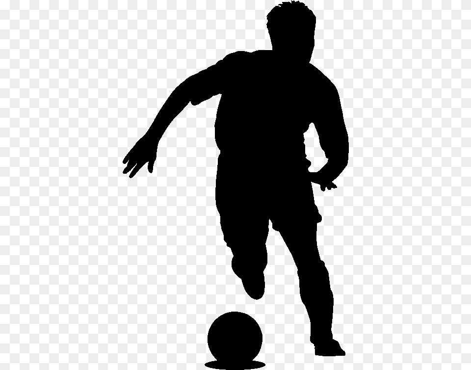 Football Player Sticker Sport Soccer Silhouette, Gray Free Png Download