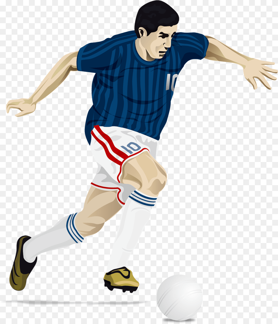 Football Player Vector Downloads Soccer Player Vector, Sphere, Person, People, Kicking Free Png Download