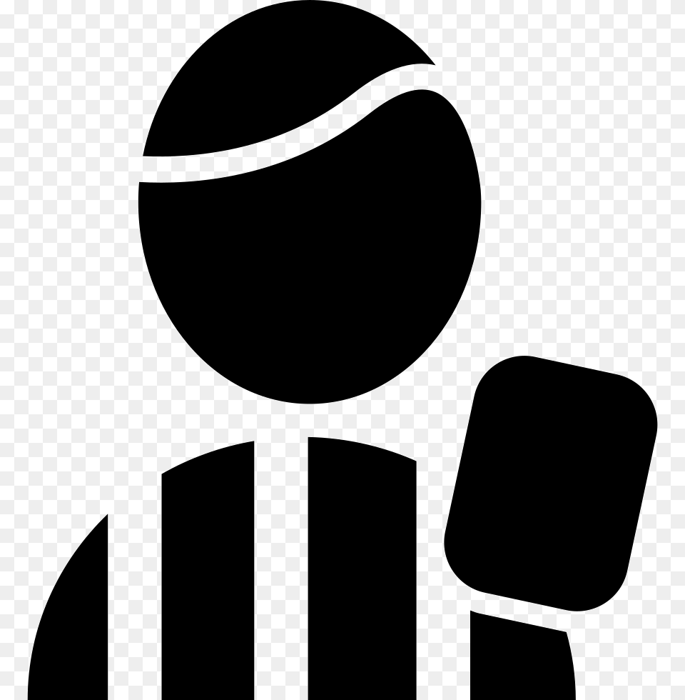 Football Referee Raising Card Football Referee Sign Icon, Ball, Sport, Stencil, Tennis Png