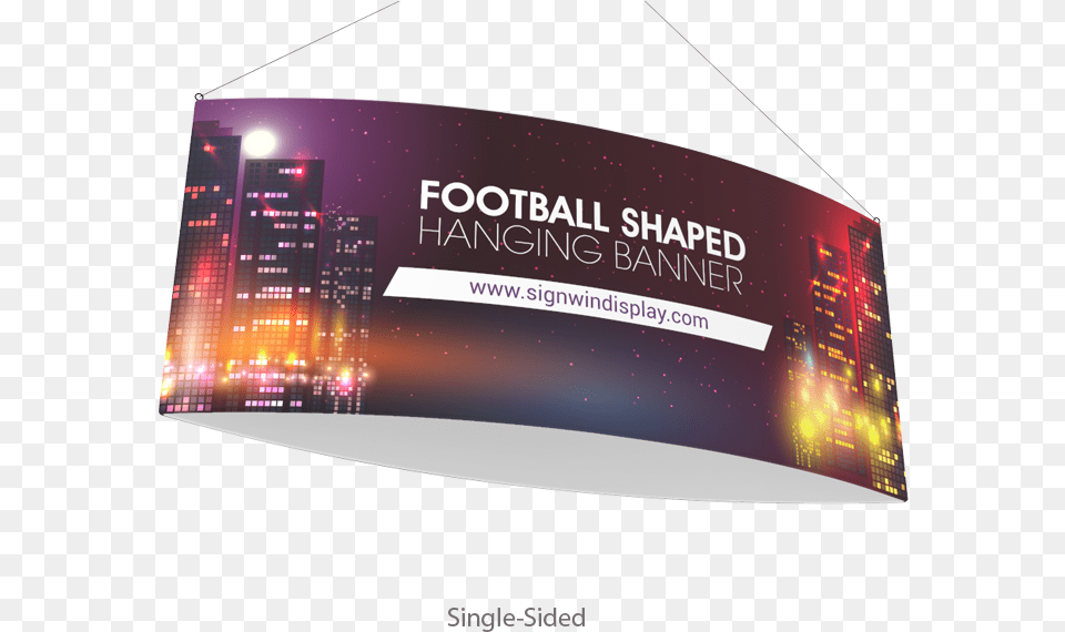 Football Shaped Hanging Banner Fabric Horizontal, Advertisement, Paper, Text, Scoreboard Png Image