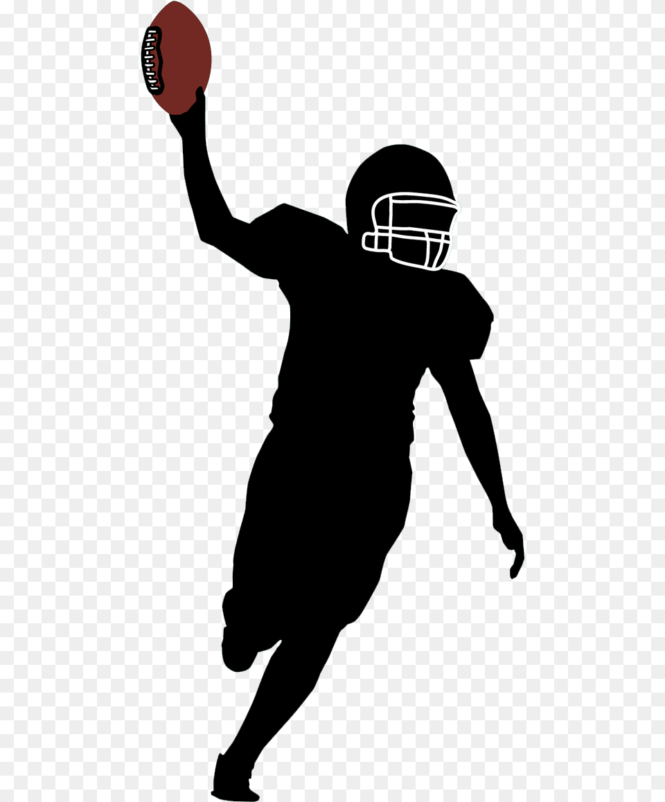 Football Silhouette Clipart Silhouette American Football Player, Helmet, American Football, Person, Playing American Football Free Png