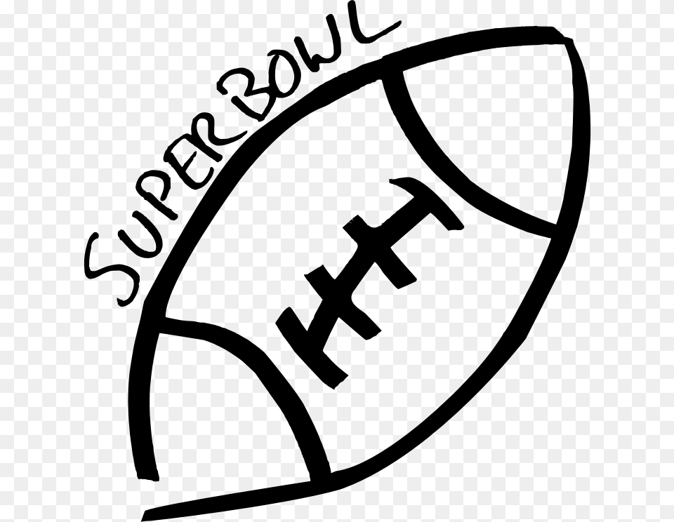 Football Sketch Super Bowl 2017 Black And White, Gray Free Transparent Png