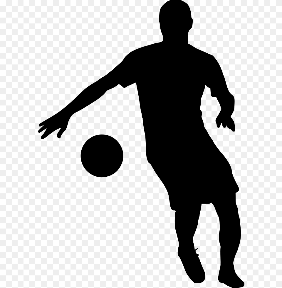 Football Soccer Silhouette 3 Silhouette, Gray Free Png Download