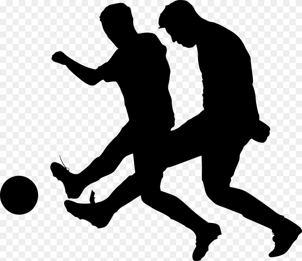 Football Soccer Silhouette 5 Illustration, Gray Png Image