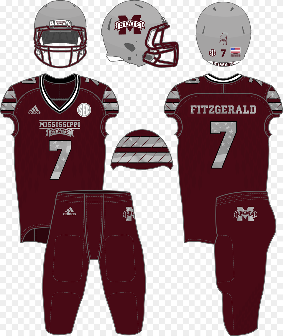 Football Uniform History Mississippi State University Football Black Uniform, Clothing, Helmet, Shirt, Sport Png Image