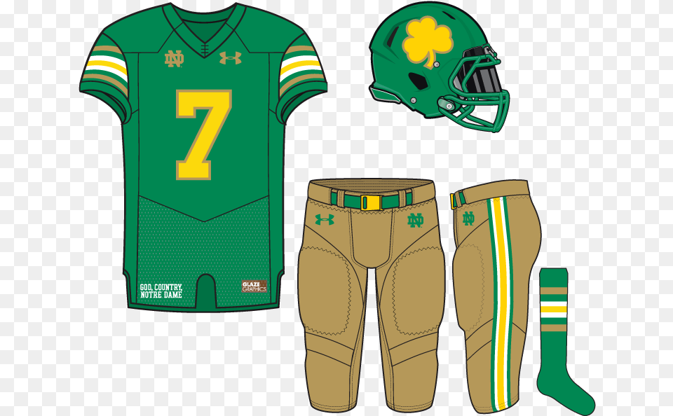 Football Uniforms Notre Dame Football Uniforms Redesigned, Clothing, Shirt, Helmet, American Football Free Transparent Png