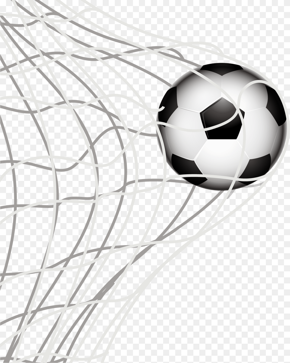 Football Vector Art Soccer Ball In Net, Soccer Ball, Sport Free Png