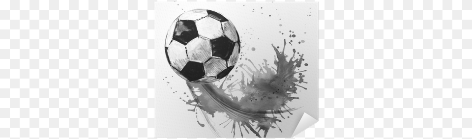 Football Watercolor Hand Drawn Illustration Poster Porta Calcio Disegnsta Sul Muro, Ball, Soccer, Soccer Ball, Sport Free Png