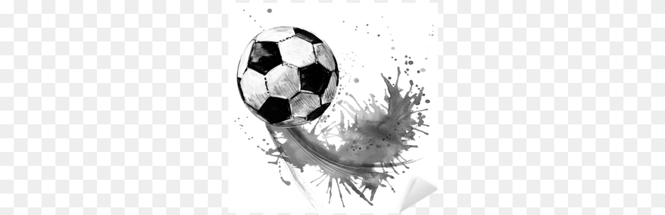 Football Watercolor Hand Drawn Illustration Sticker Naklejki Na Pika, Ball, Soccer, Soccer Ball, Sport Free Transparent Png