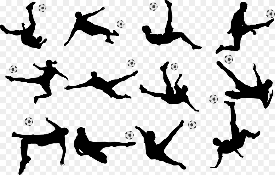 Football With People Silhouettes Super Kick Football, Silhouette, Adult, Sport, Soccer Ball Free Png