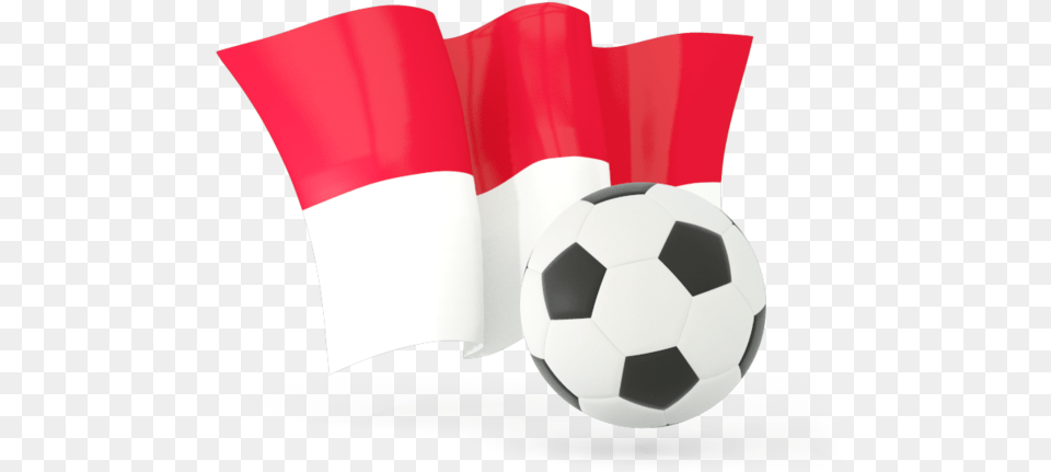 Football With Waving Flag Illustration Of Indonesia Bendera Indonesia Dan Bola, Ball, Soccer, Soccer Ball, Sport Free Png