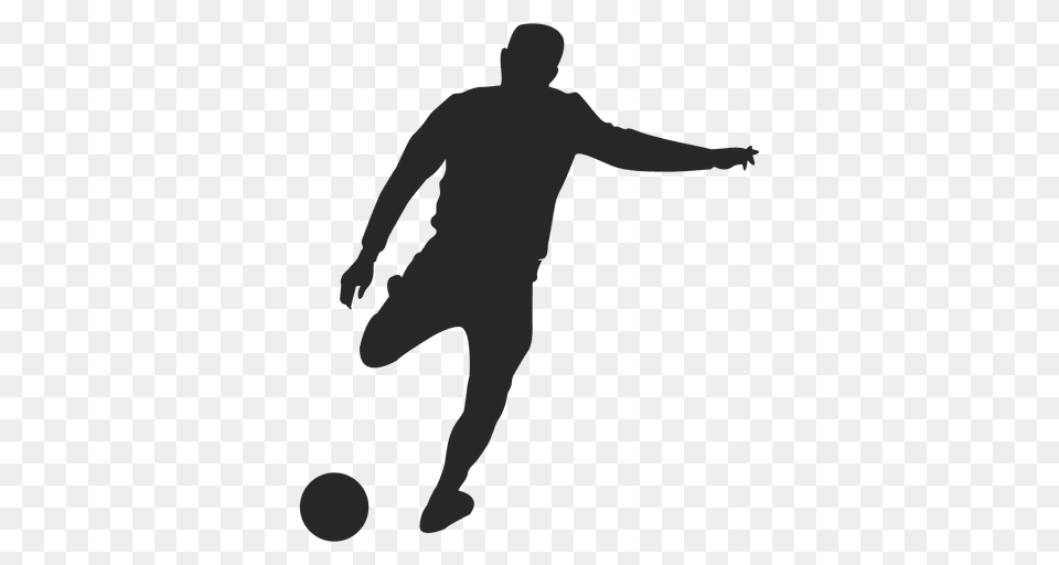 Footballer Kicking Ball, Silhouette, Adult, Male, Man Free Png Download